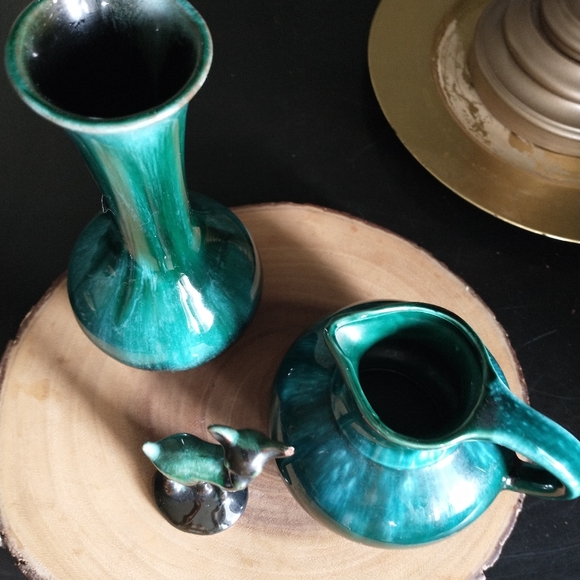 Vintage Blue Mountain Pottery Canada Green Drip Glaze - Picture 6 of 11